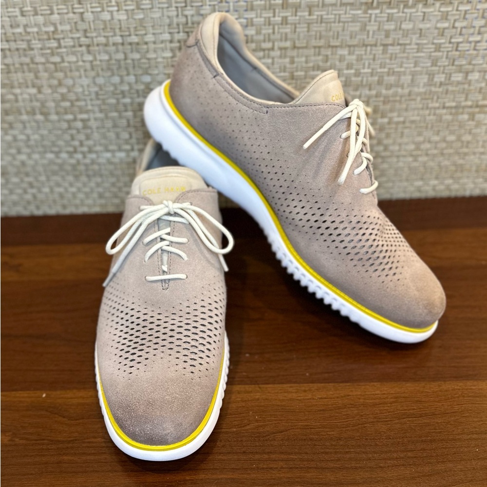 🌟HP🌟Cole Haan 2.ZERØGRAND Laser Wingtip Oxford – Warm Stucco Suede 10W